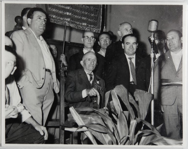 Poggibonsi, 18-19 luglio 1964, XX° anniversario della liberazione e conferimento ad Alcide Cervi della cittadinanza onoraria. Un momento della cerimonia